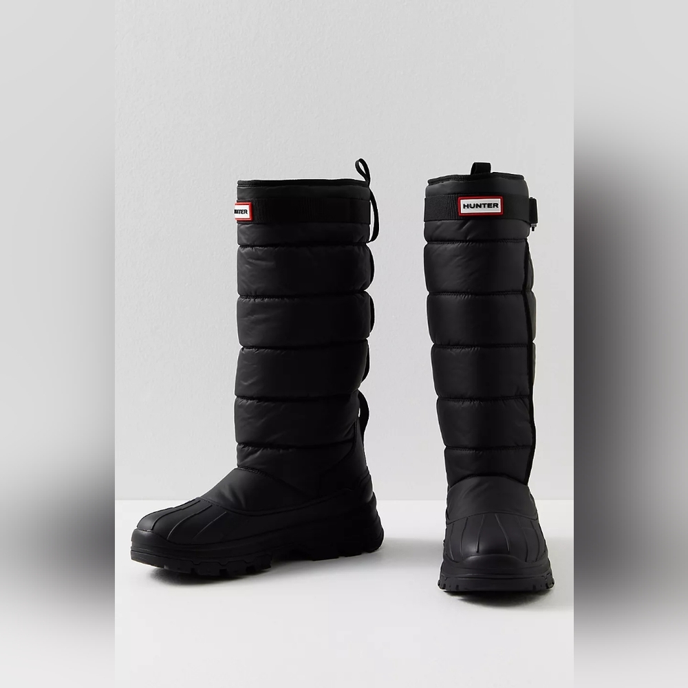 Hunter black tall winter boots